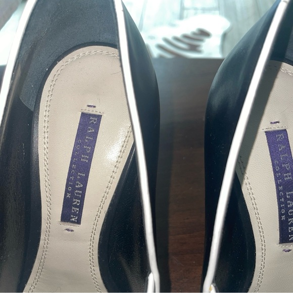 Ralph Lauren Purple Label Sz 37 Katia Leather Lace Up Oxford Heels Italy Made - Picture 5 of 15